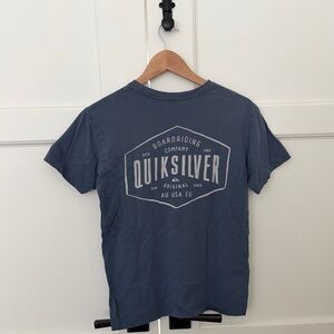 Quiksilver Blue Short Sleeve Tee Size S Logo Graphic